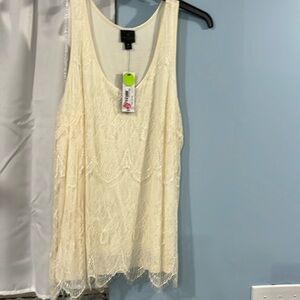 Cream colored lace tank